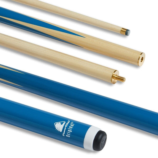 Powerglide Snooker Cue 2 Piece 10mm Tip - Blue