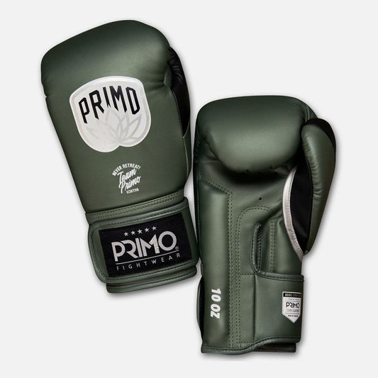 Primo Muay Thai Emblem 2.0 Semi Leather Boxing Gloves - Army Green