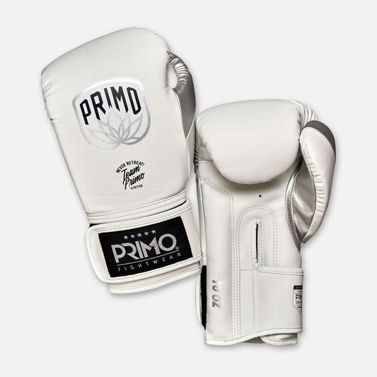 Primo Muay Thai Emblem 2.0 Semi Leather Boxing Gloves - White