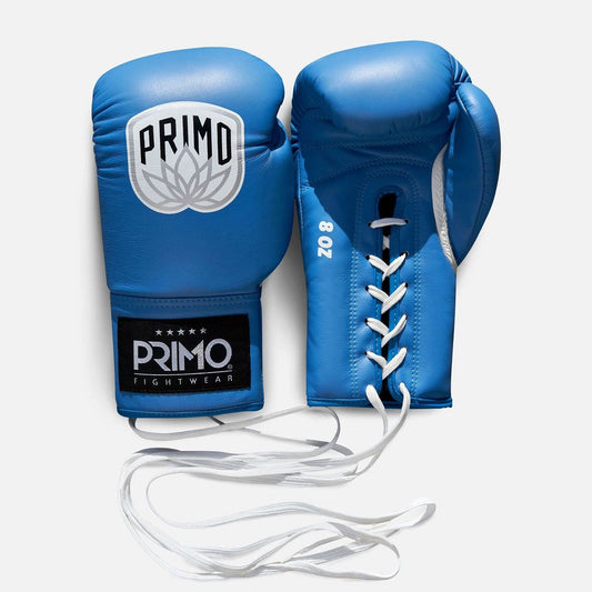 Primo Pro Lace-Up Muay Thai Boxing Gloves - Blue