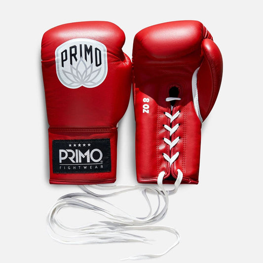 Primo Pro Lace-Up Muay Thai Boxing Gloves - Red