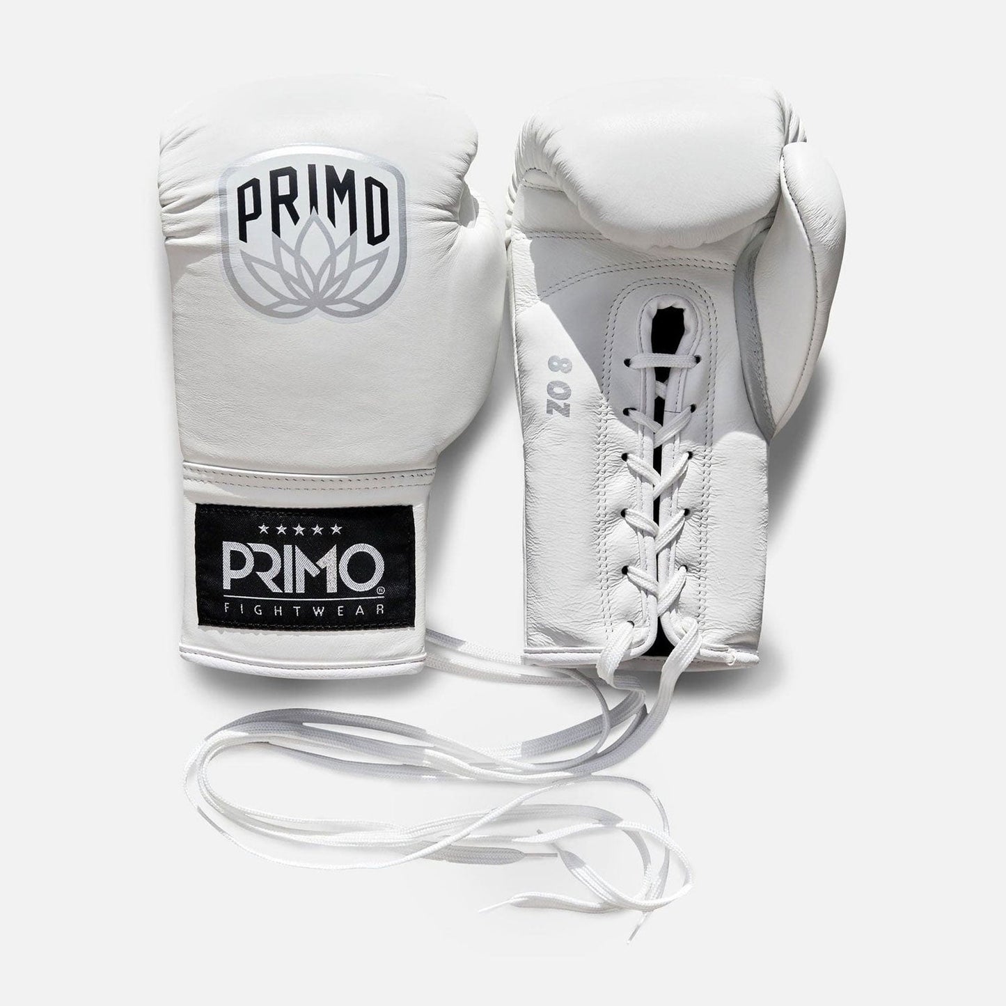 Primo Pro Lace-Up Muay Thai Boxing Gloves - White