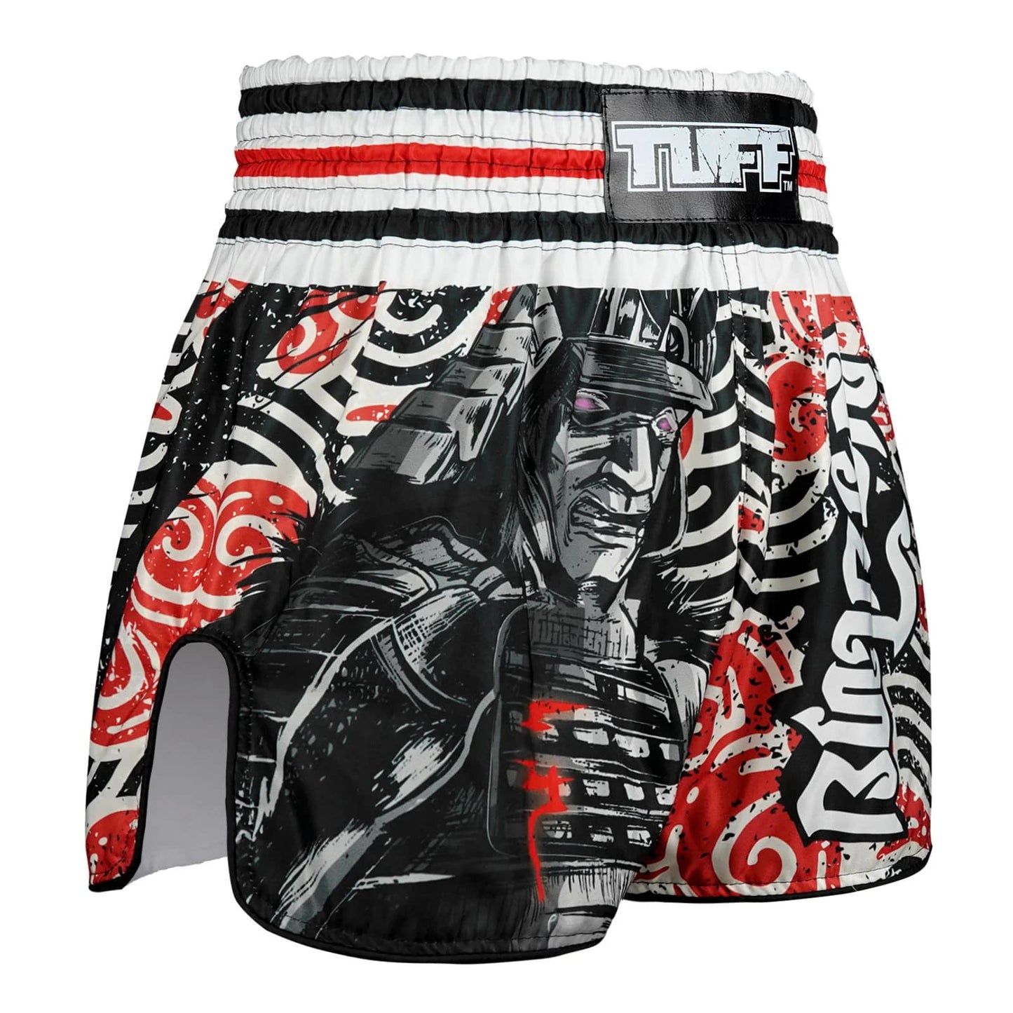 TUFF High-Cut Retro Muay Thai Boxing Shorts Waves of Bushido Elegance