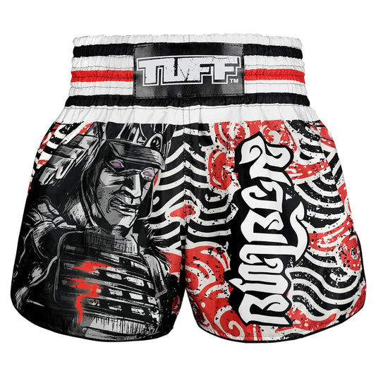 TUFF High-Cut Retro Muay Thai Boxing Shorts Waves of Bushido Elegance