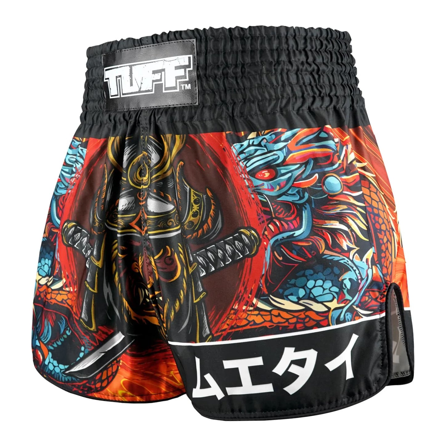 TUFF High-Cut Retro Muay Thai Boxing Shorts Seraphic Seiryu Samurai Saga