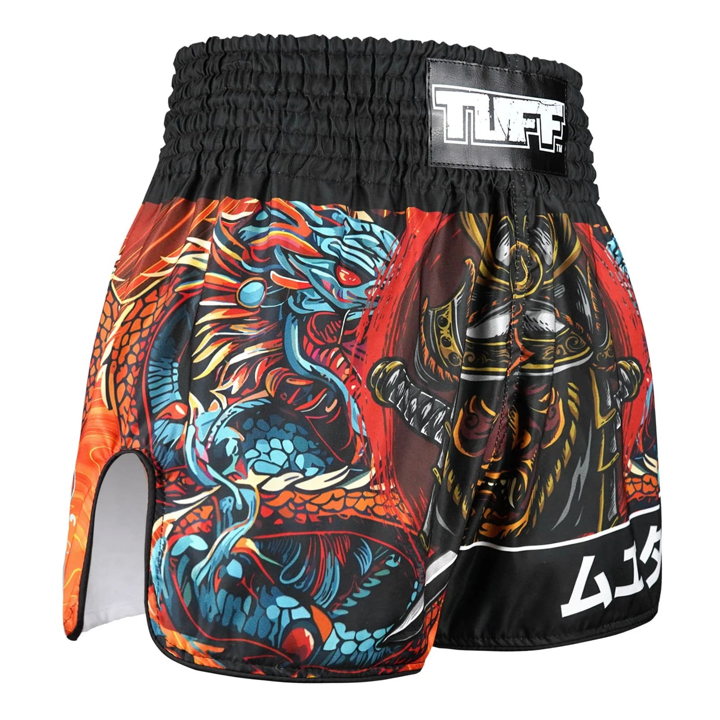 TUFF High-Cut Retro Muay Thai Boxing Shorts Seraphic Seiryu Samurai Saga