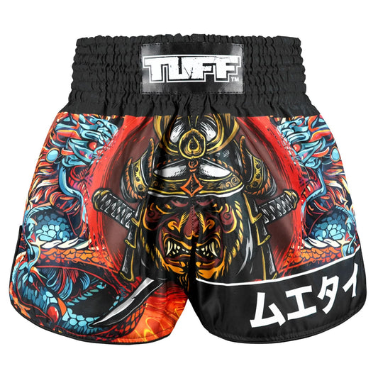 TUFF High-Cut Retro Muay Thai Boxing Shorts Seraphic Seiryu Samurai Saga