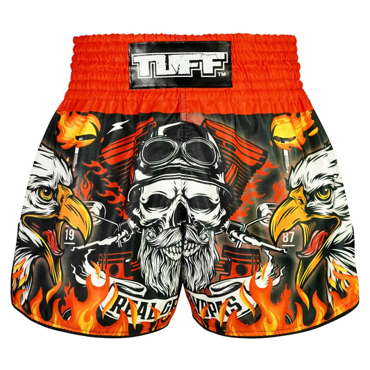 TUFF High-Cut Retro Muay Thai Boxing Shorts Graybeard and The Eagle