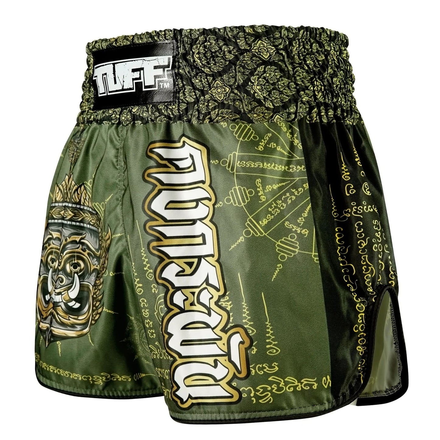 TUFF High-Cut Retro Muay Thai Boxing Shorts The Immortal Yaksa