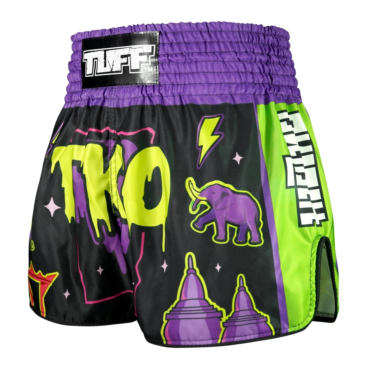 TUFF High-Cut Retro Muay Thai Boxing Shorts The TKO Night