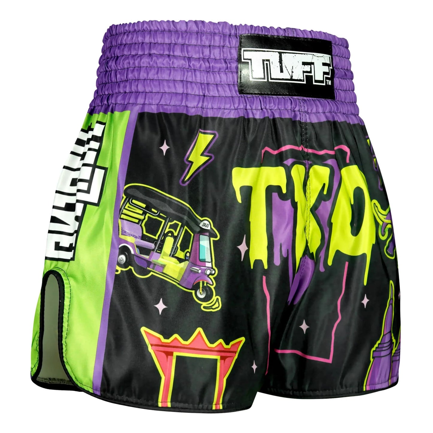 TUFF High-Cut Retro Muay Thai Boxing Shorts The TKO Night