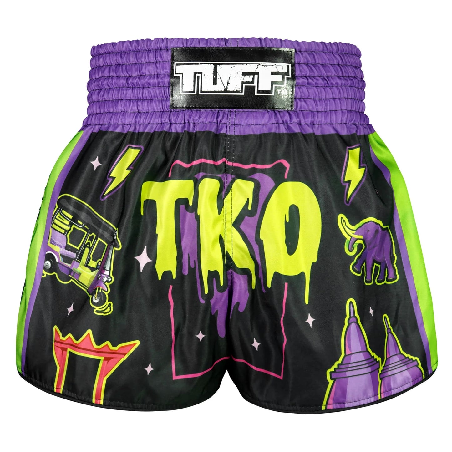 TUFF High-Cut Retro Muay Thai Boxing Shorts The TKO Night