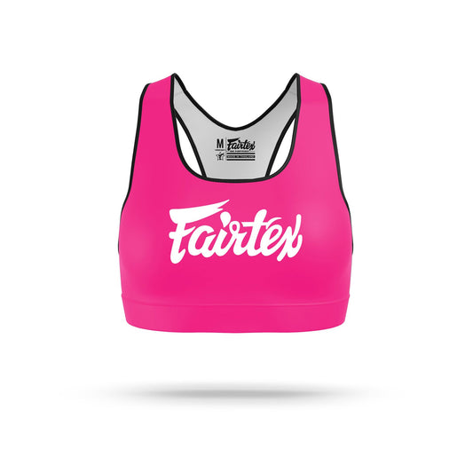 Fairtex Muay Thai Boxing Classic Sports Bra Pink-White