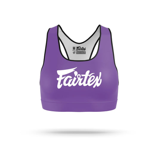 Fairtex Muay Thai Boxing Classic Sports Bra Purple-White