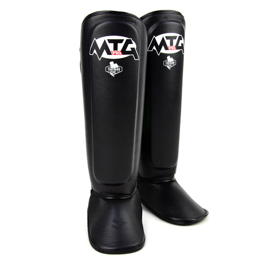 SF1 MTG Pro Black Leather Shin Pads