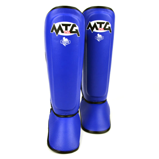 SF1 MTG Pro Blue Leather Shin Pads