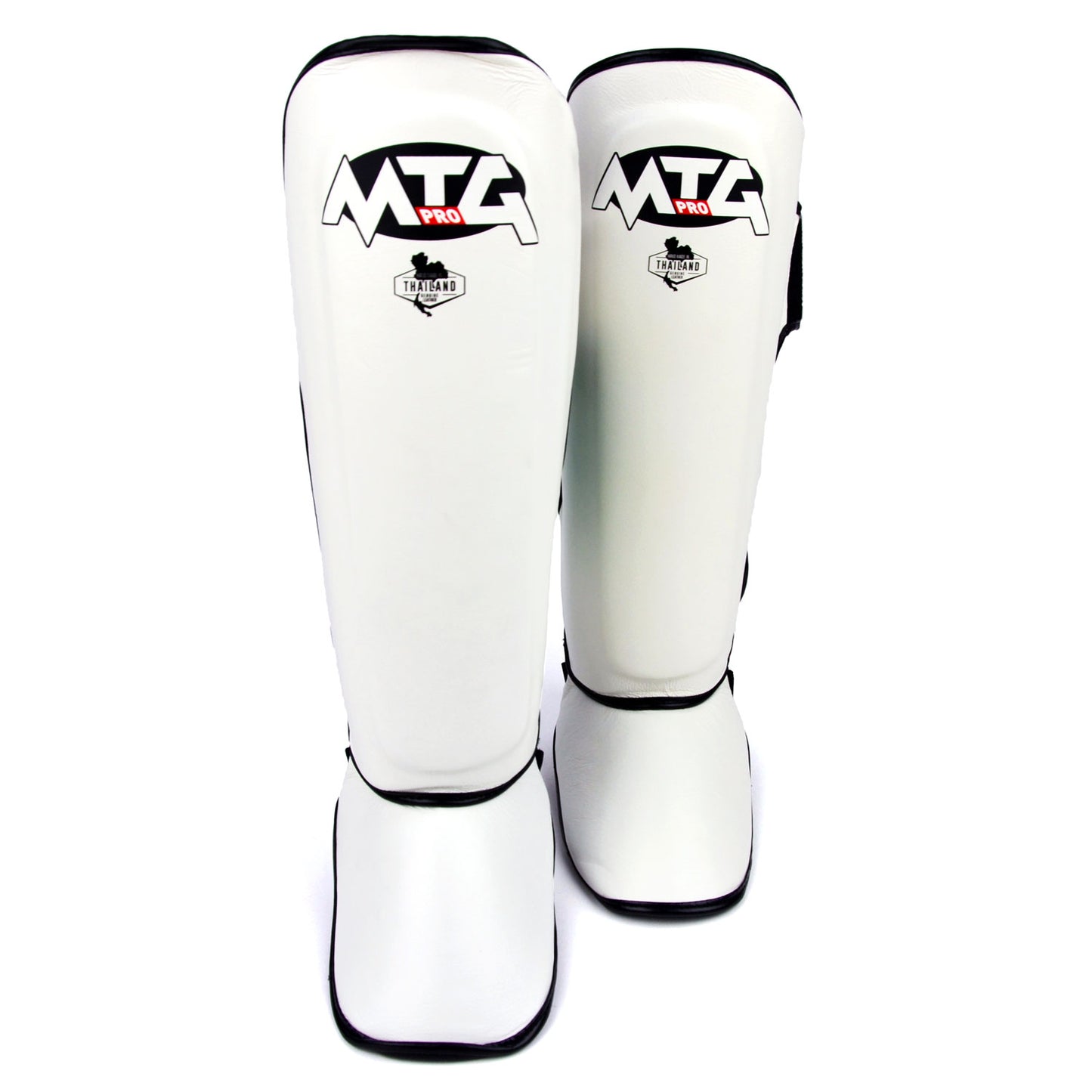 SF1 MTG Pro White Leather Shin Pads