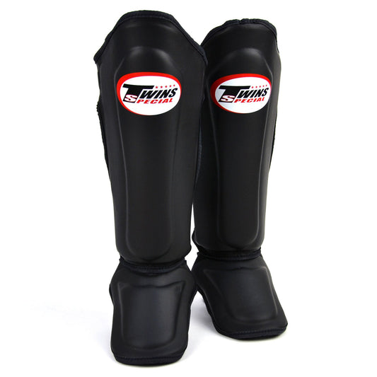 Twins Muay Thai Boxing Double Padded Shin Pads Black