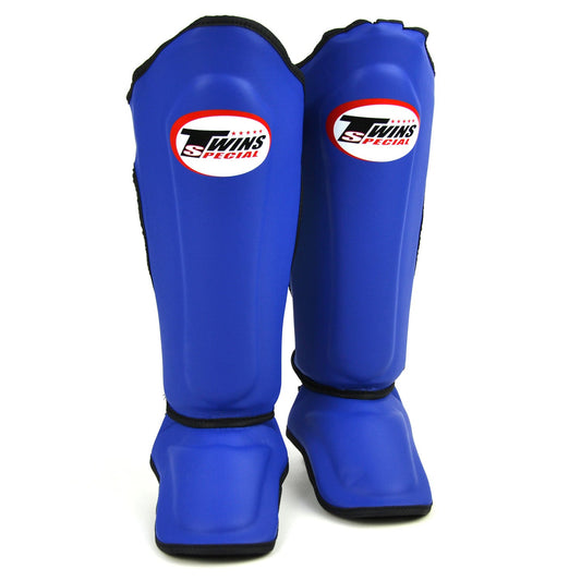 Twins Muay Thai Boxing Double Padded Shin Pads Blue-Black