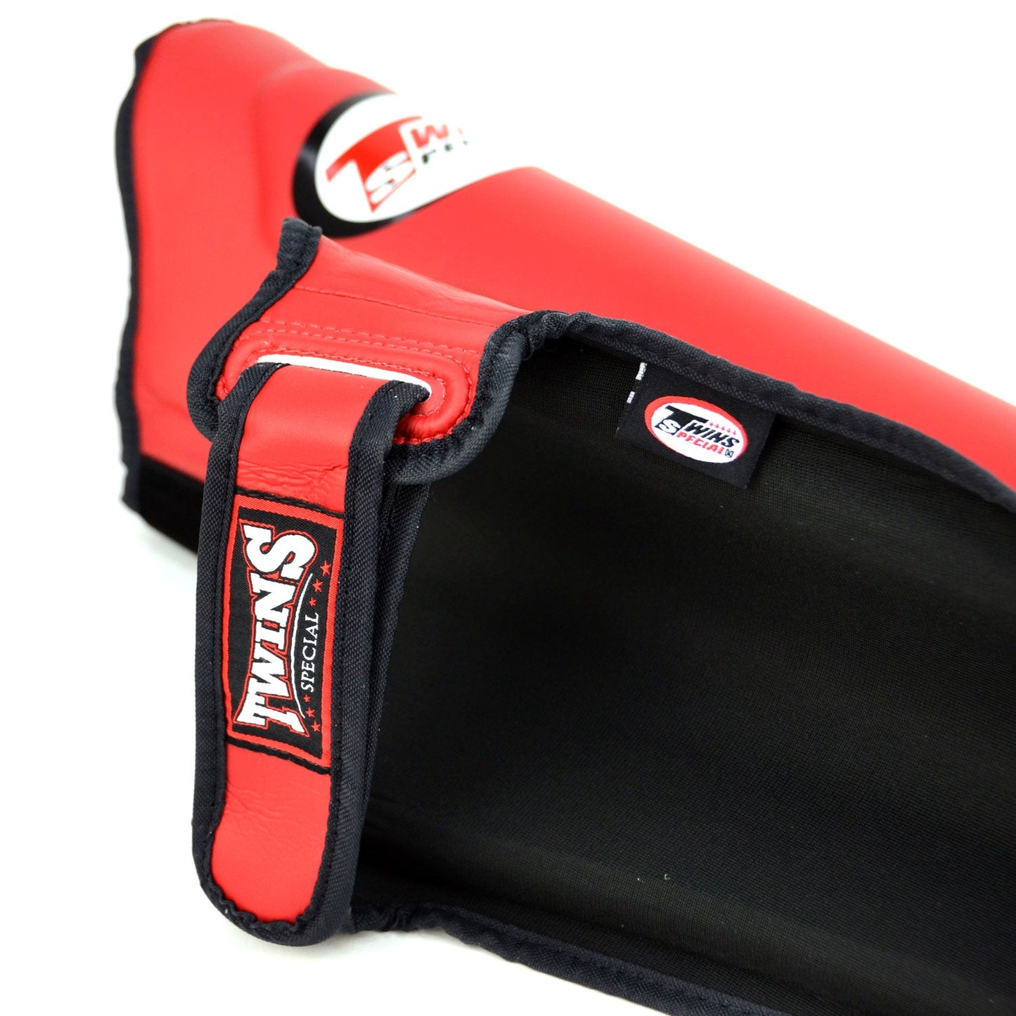 Twins Muay Thai Boxing Double Padded Shin Pads Red-Black