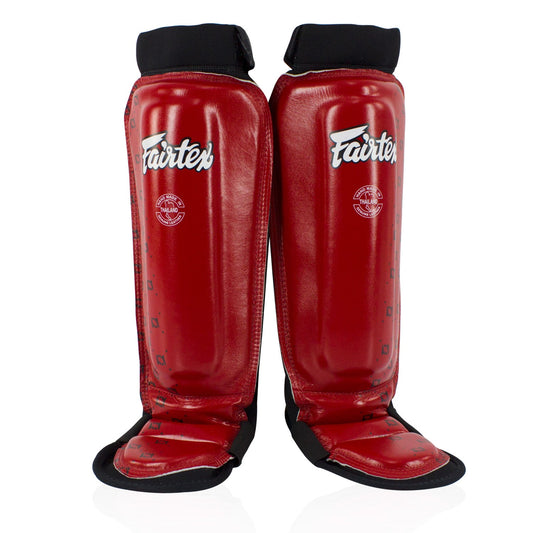 Fairtex Muay Thai Neoprene MMA Shin Pads Red