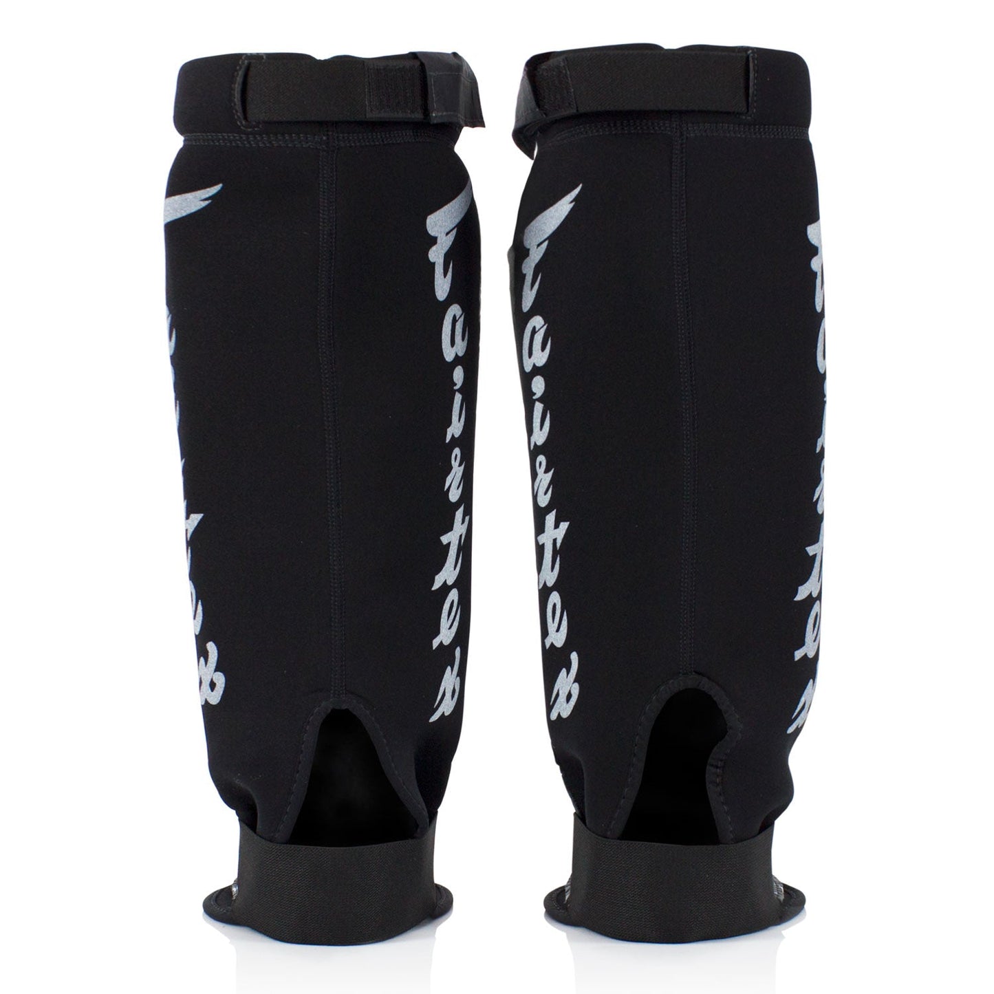 Fairtex Muay Thai Neoprene MMA Shin Pads White-Black