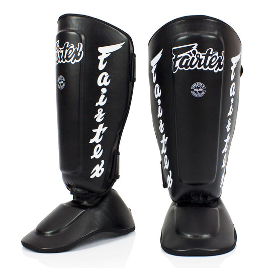 Fairtex Muay Thai Boxing Twister Detachable Shin Pads Black