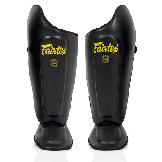 Fairtex Muay Thai Boxing Ultimate Shin Pads Black