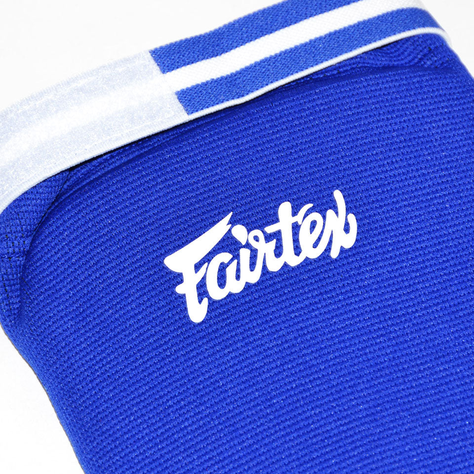 SPE1 Fairtex Blue Elastic Competition Shin Pads