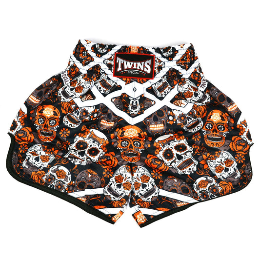 Twins Calaveras Muay Thai Boxing Shorts Orange