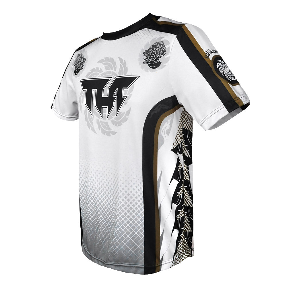 TUFF Muay Thai T-Shirt White Rowel With Double Hanuman Head