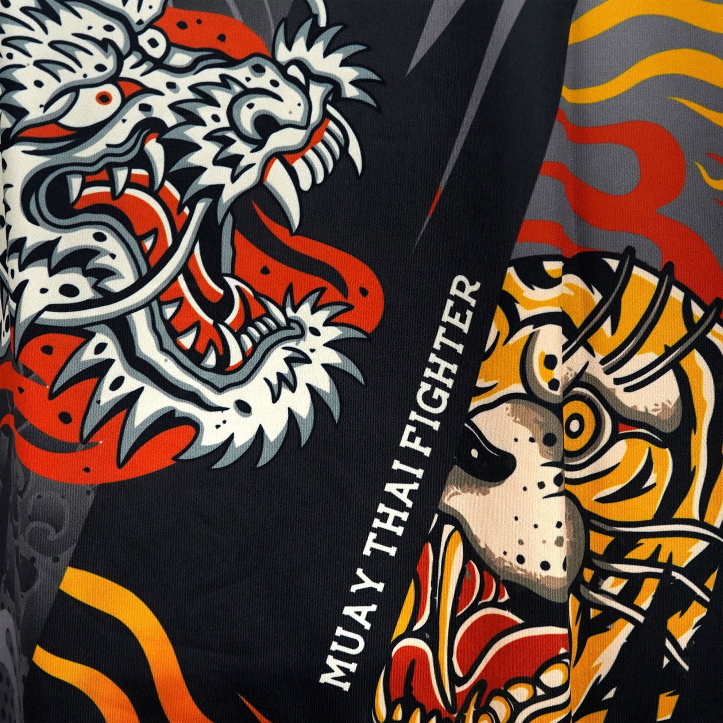 TUFF Muay Thai Tank Top Black Dragon and Tiger