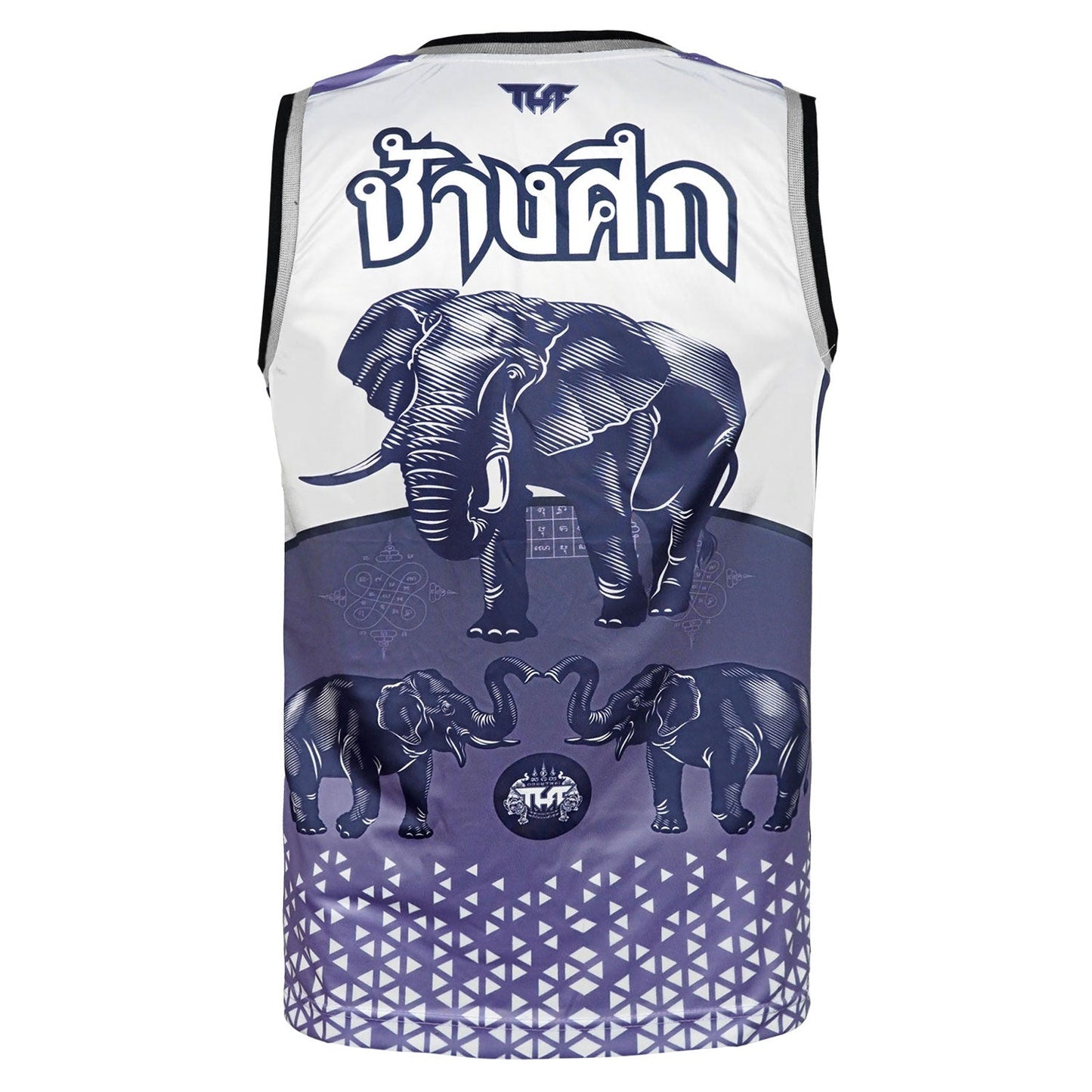 TUFF Muay Thai Tank Top War Elephant Grey-Blue