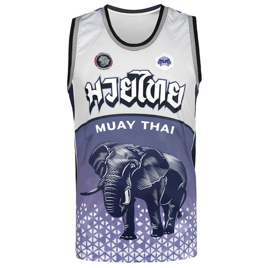 TUFF Muay Thai Tank Top War Elephant Grey-Blue