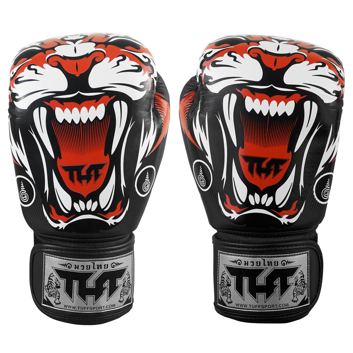 TUFF Muaythai Boxing Gloves Black Tiger