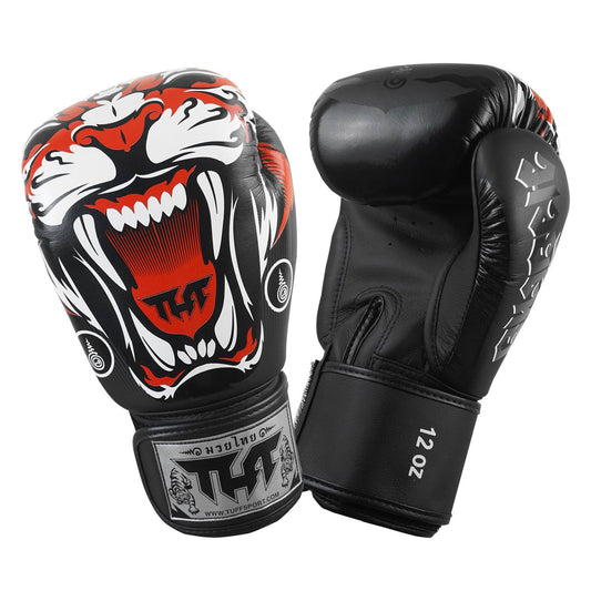 TUFF Muay Thai Boxing Gloves Black Tiger