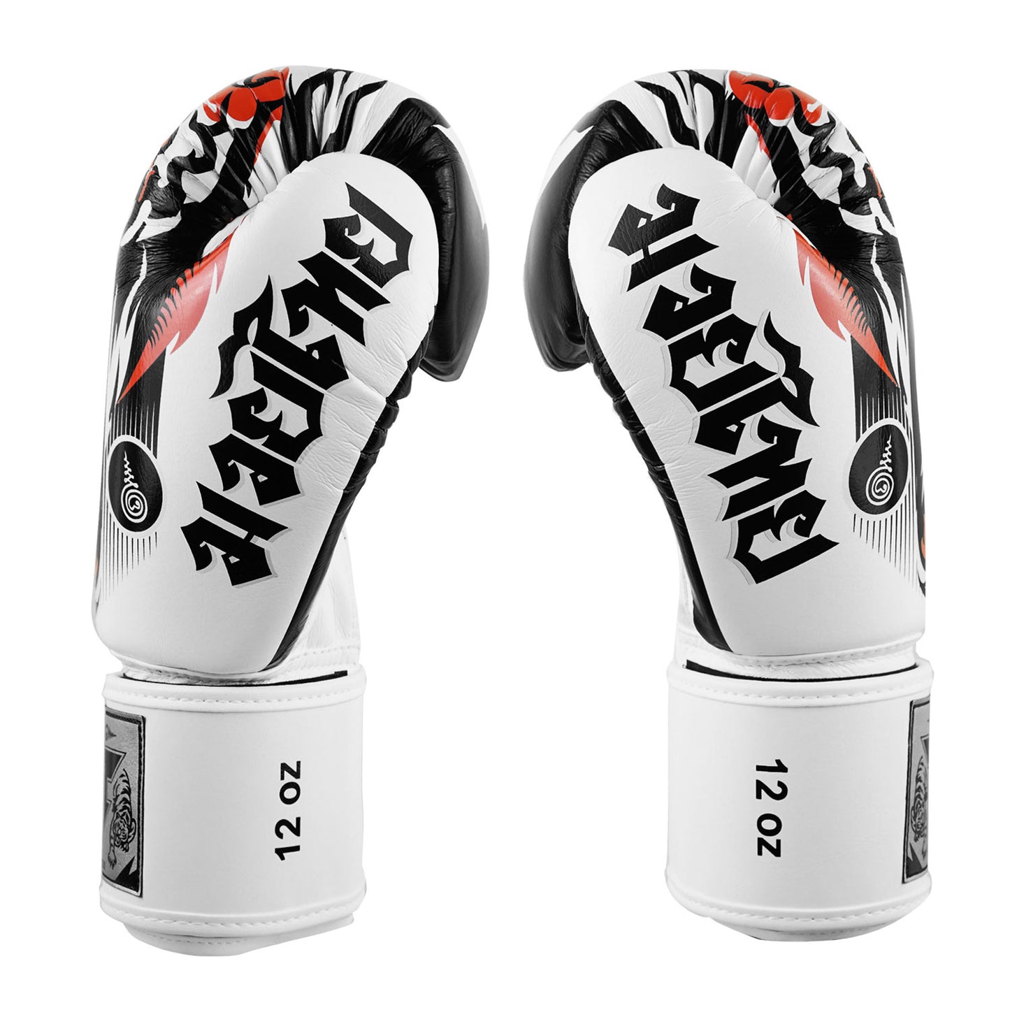 TUFF Muaythai Boxing Gloves White Tiger