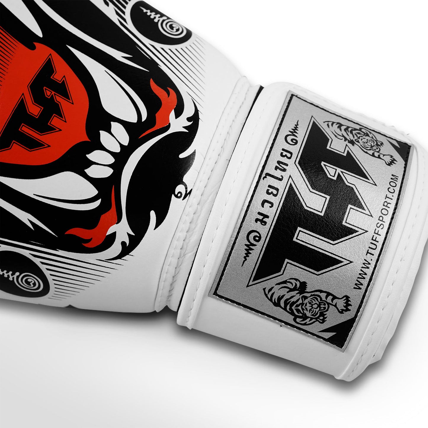 TUFF Muaythai Boxing Gloves White Tiger