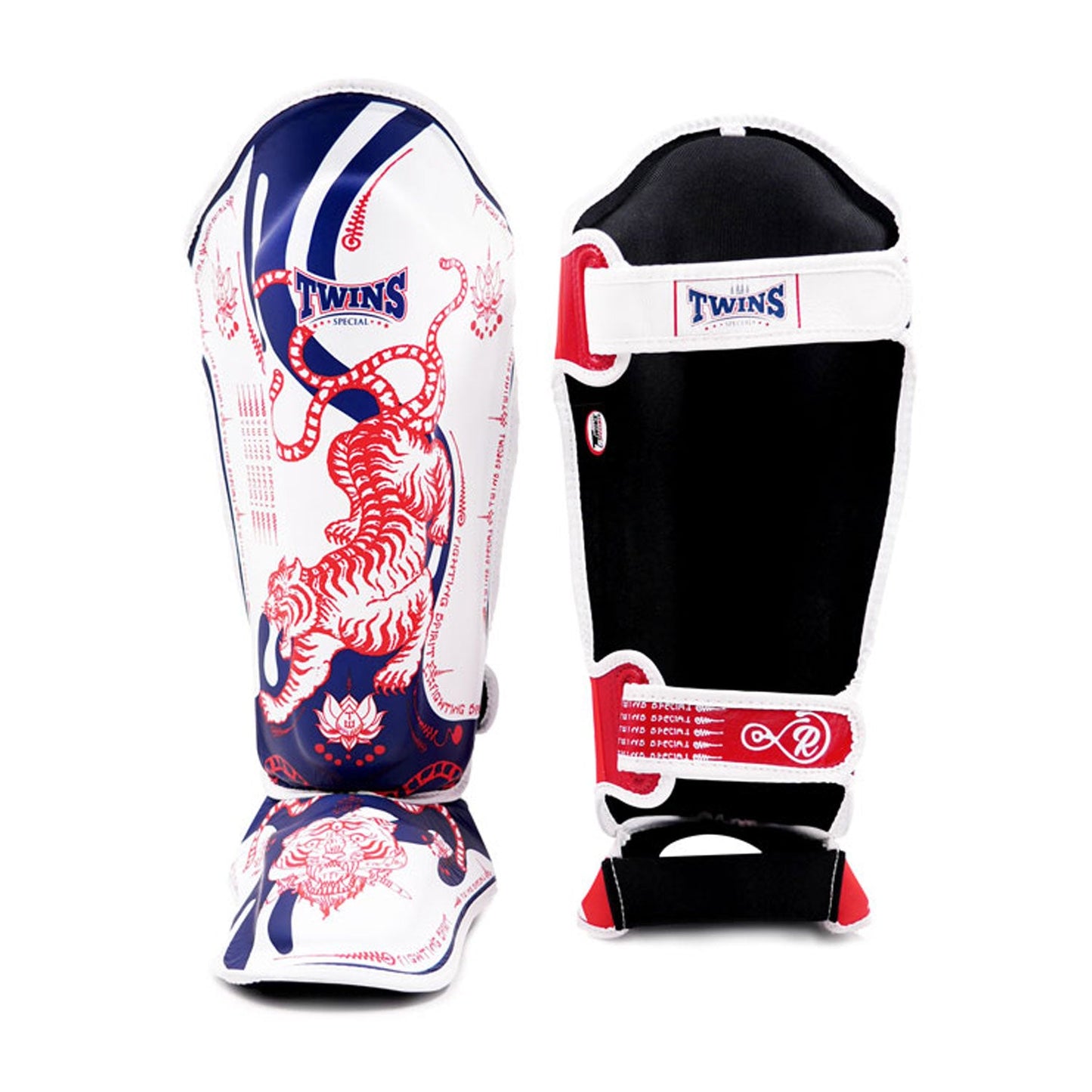 Twins Special FSGL10-67 Muay Thai Boxing Leather Shin Pads - Yant