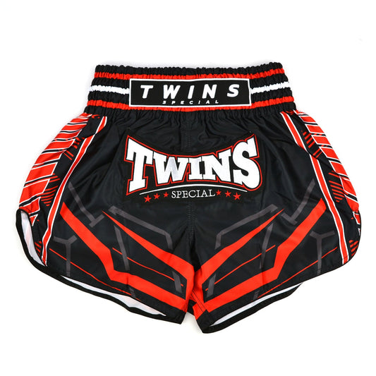 Twins Special Muay Thai Boxing Shorts - RACING Black-Red