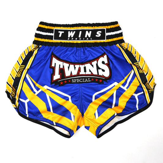 Twins Special Muay Thai Boxing  Shorts - RACING Blue-Yellow