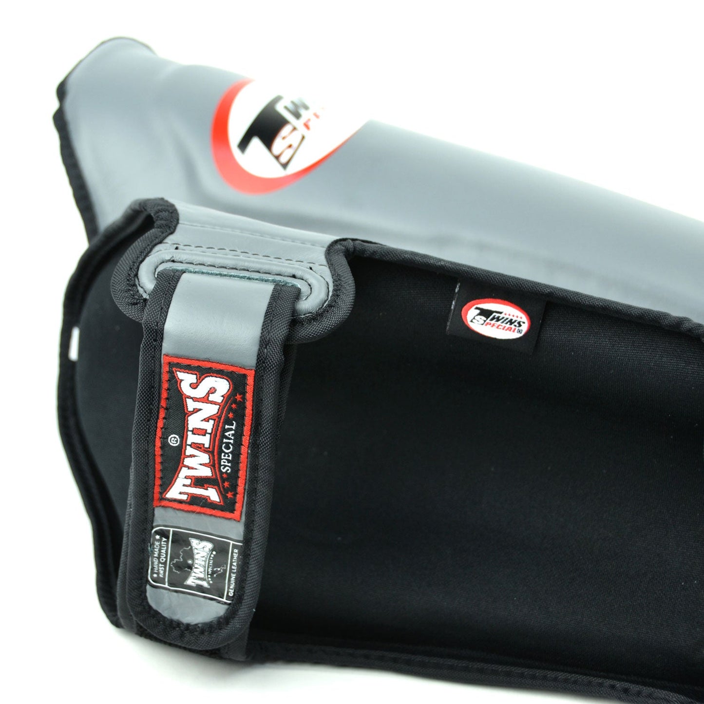 Twins Special SGL10 Muay Thai Boxing Leather Shin Pads - Grey