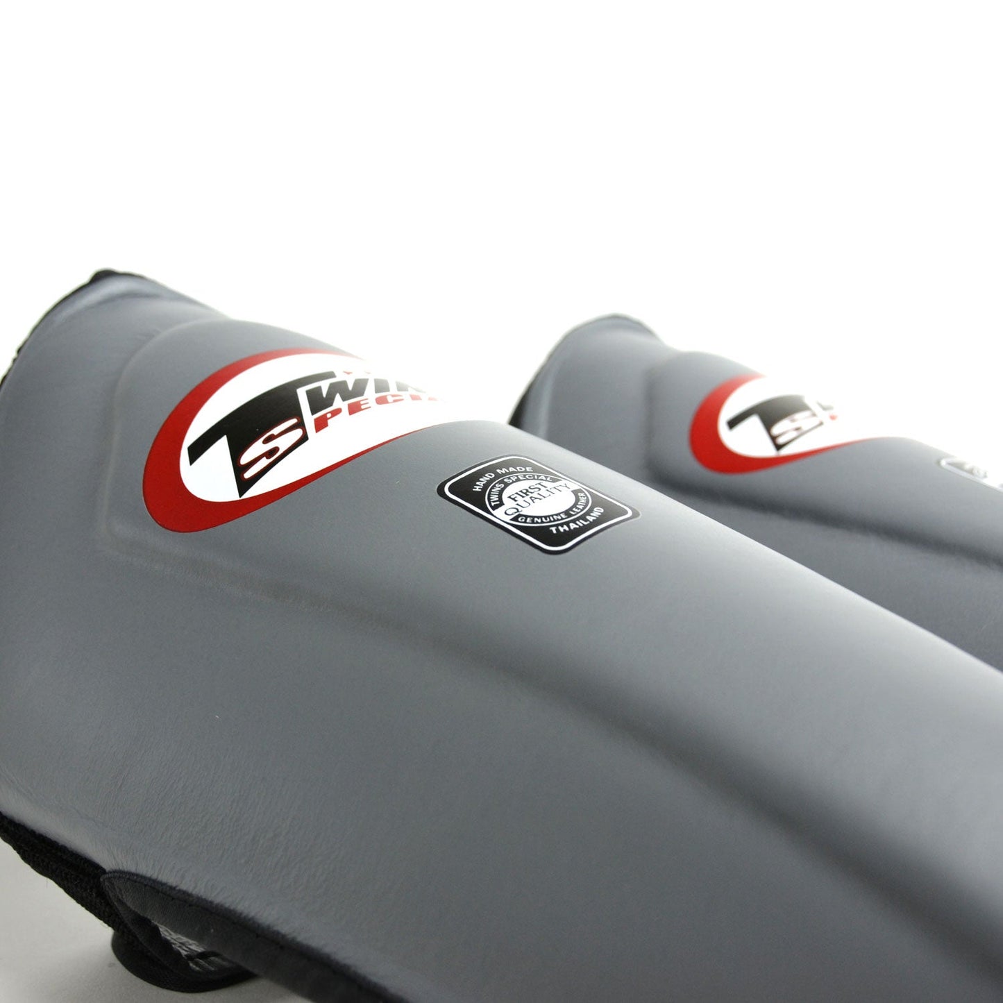 Twins Special SGL10 Muay Thai Boxing Leather Shin Pads - Grey