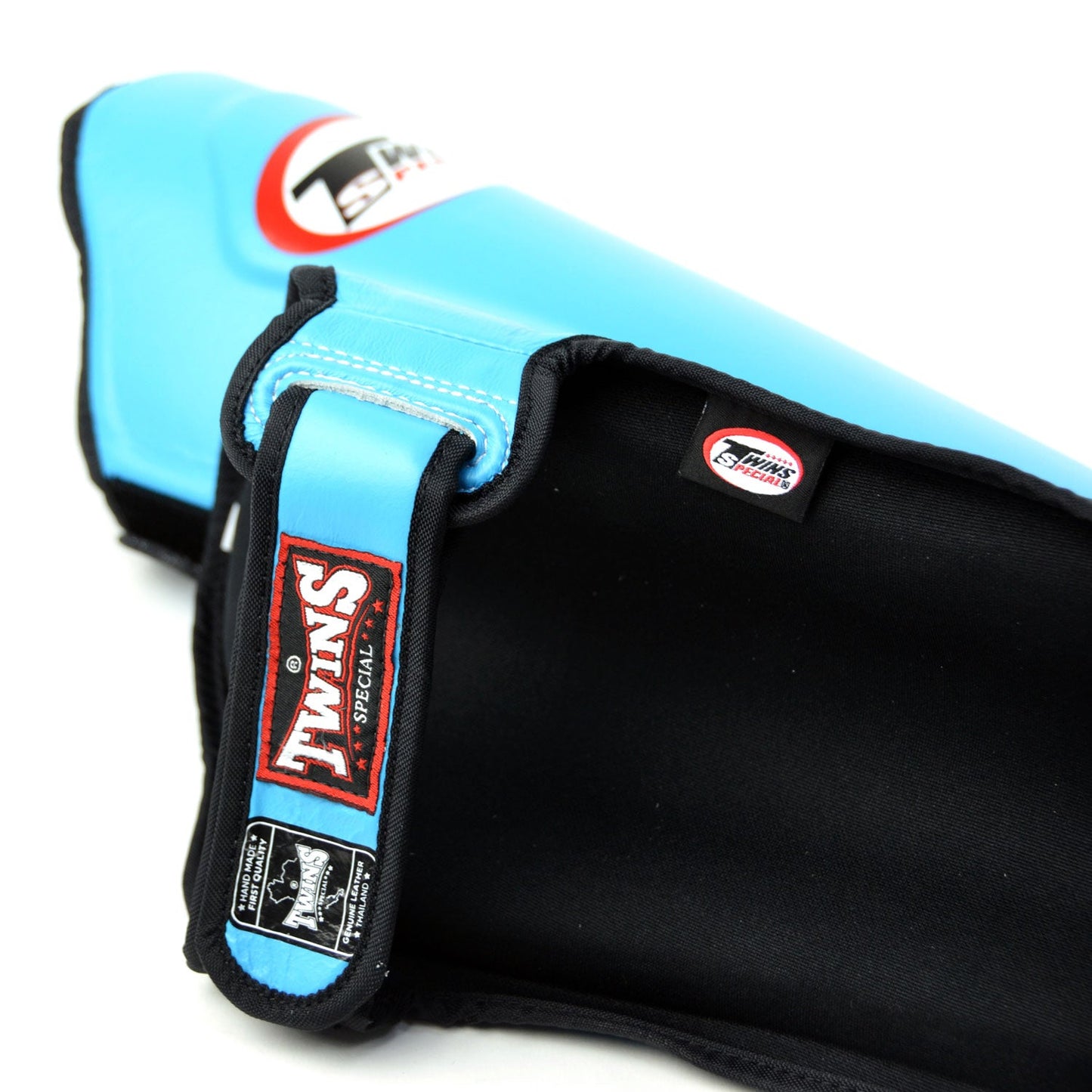 Twins Special SGL10 Muay Thai Boxing Leather Shin Pads - Light Blue
