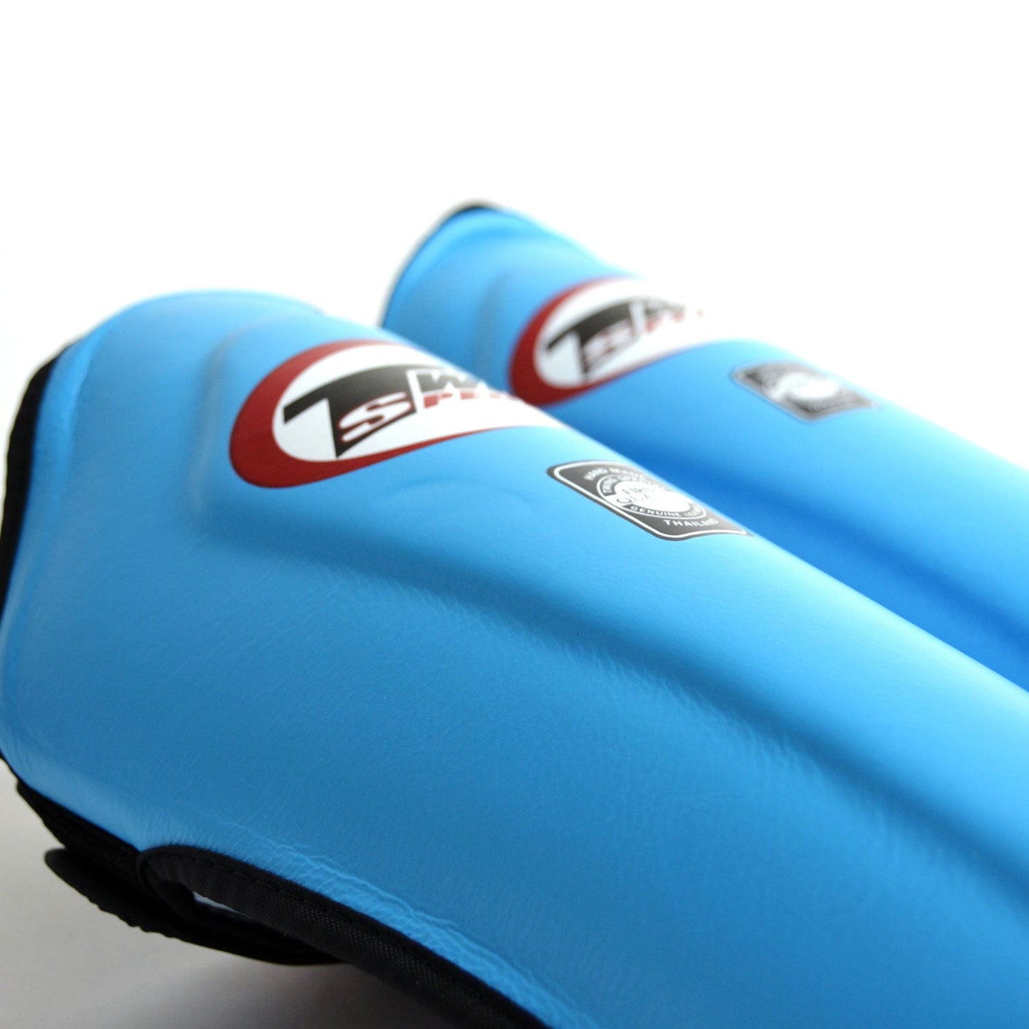 Twins Special SGL10 Muay Thai Boxing Leather Shin Pads - Light Blue