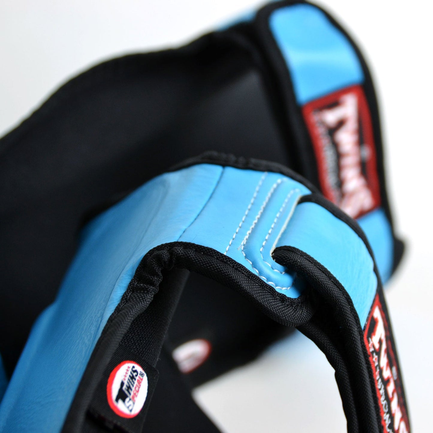 Twins Special SGL10 Muay Thai Boxing Leather Shin Pads - Light Blue