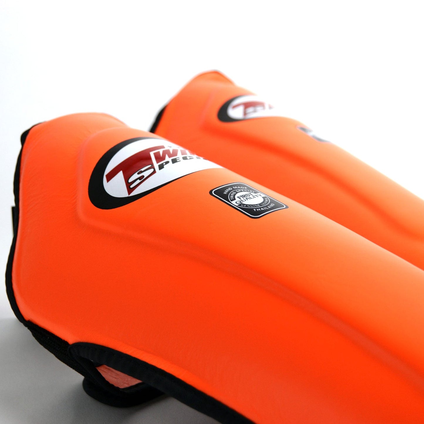 Twins Special SGL10 Muay Thai Boxing Leather Shin Pads - Orange