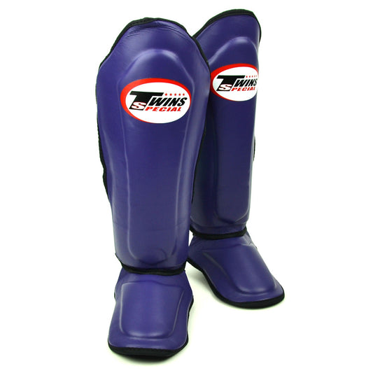 Twins Special Muay Thai Boxing SGL10 Leather Shin Pads - Purple