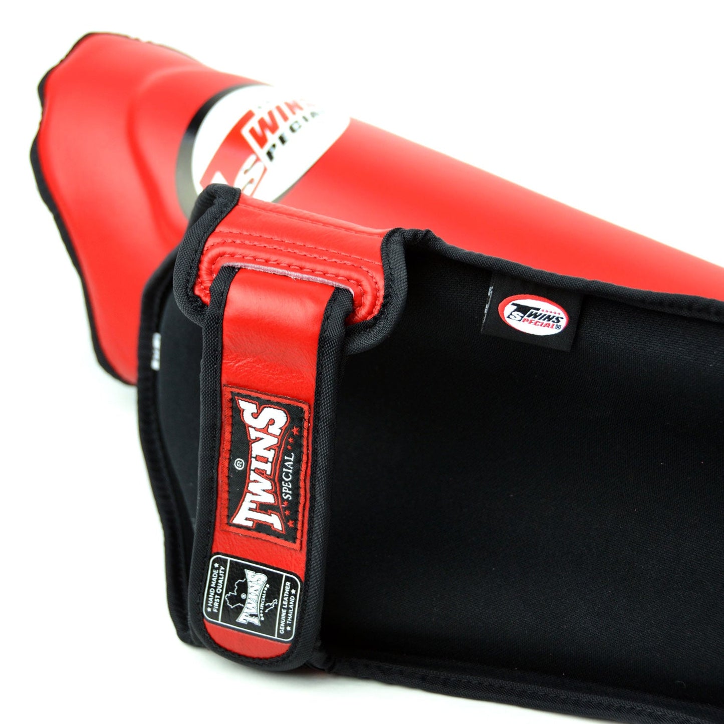 Twins Special SGL10 Muay Thai Boxing Leather Shin Pads - Red