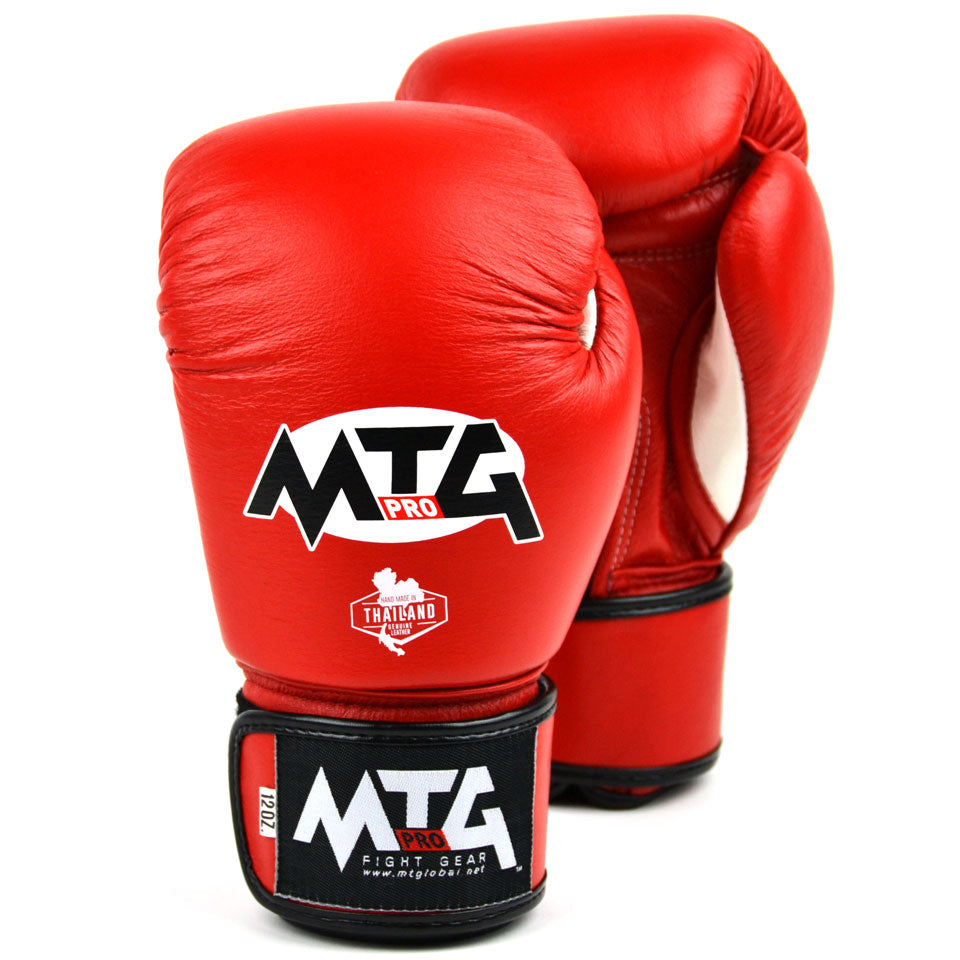 VG1 MTG Pro Red Velcro Boxing Gloves